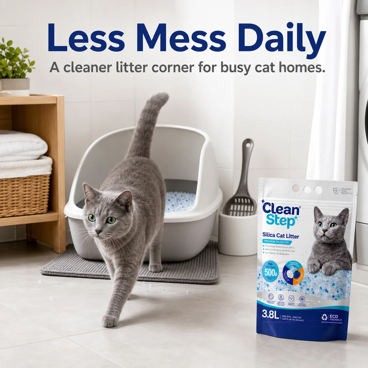 Cleanstep crystal cat litter main packaging image 2